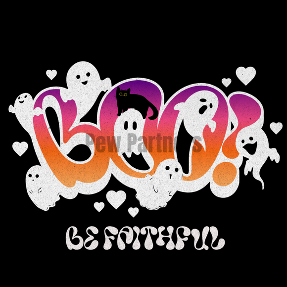 Faith Halloween BOO Be Faithful SVG PNG | Ghost Cat Spooky Season Digital Art | Christian Craft File | Halloween Inspirational Design